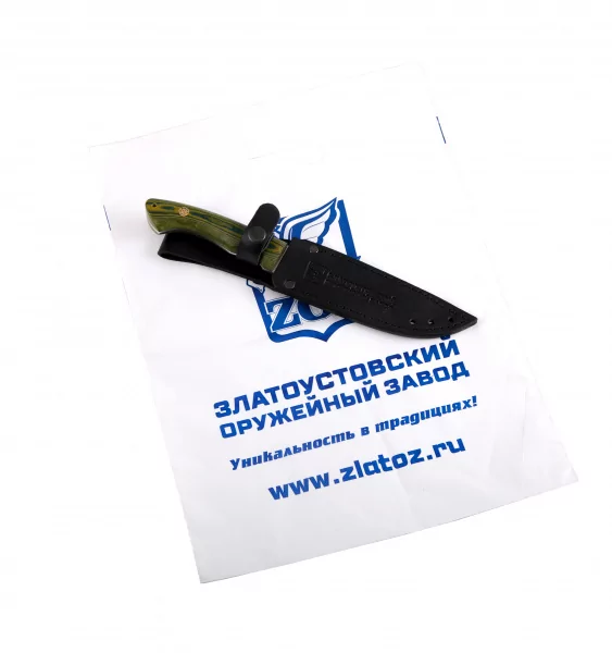 Нож ЦМ Лиса (S390, микарта желто-зеленая) 0С-00001474