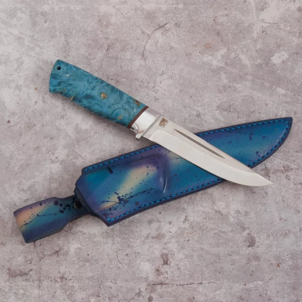 Нож Бекас (Elmax, Ручка кап клена стаб. Зеленыйгарда ал.) 0З-00006417 (4)