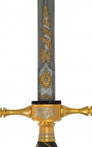 Кортик Офицерский МВД (сталь дамасская, ножна кожа) 0Ц-00003578 (6)